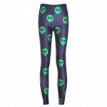 Green Aliens Women's Leggings Printed Yoga Pants Workout