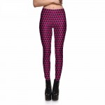 Hot Pink and Black Triangles Women's Leggings Printed Yoga Pants Workout