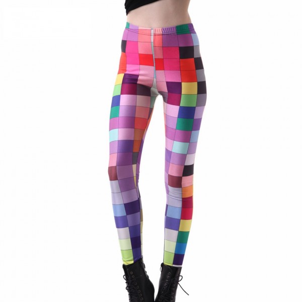 Geometric Blocks Women's Leggings Printed Yoga Pants Workout